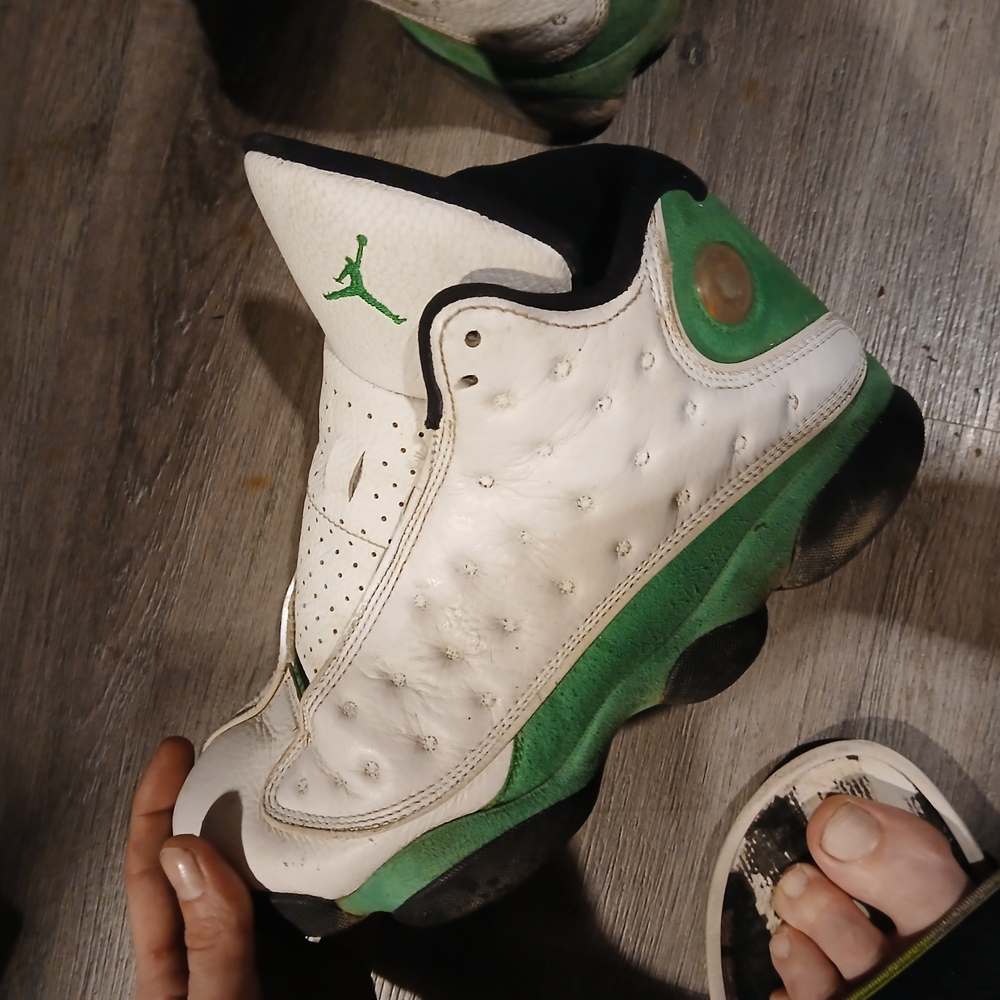 Jordan White and Green Men's Shoes
